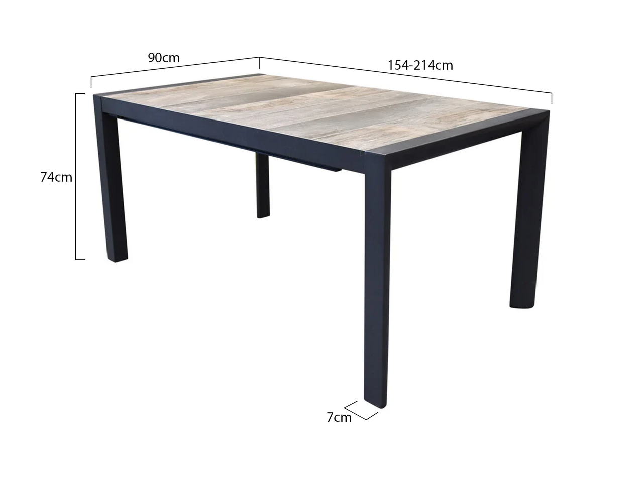 AVH-Collectie Anvaya dining tuintafel 154-214x90 xH74 cm uitschuifbaar aluminium antraciet AVH-Collectie Anvaya dining tuintafel 154-214x90 xH74 cm uitschuifbaar aluminium antraciet