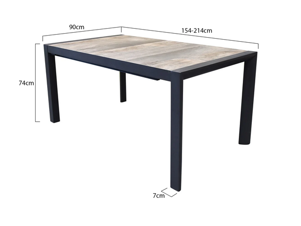 AVH-Collectie Anvaya dining tuintafel 154-214x90 xH74 cm uitschuifbaar aluminium antraciet AVH-Collectie Anvaya dining tuintafel 154-214x90 xH74 cm uitschuifbaar aluminium antraciet
