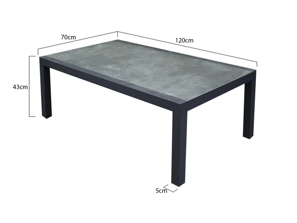 AVH-Collectie Malaga / Monaco lounge tuintafel 120x70xH43 cm aluminium antraciet AVH-Collectie Malaga / Monaco lounge tuintafel 120x70xH43 cm aluminium antraciet