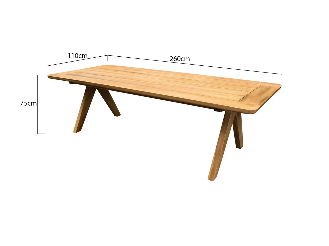 AVH-Collectie Soerabaya dining tuintafel teak 260x110xH75 cm AVH-Collectie Soerabaya dining tuintafel teak 260x110xH75 cm