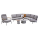 AVH-Collectie Savanna organische loungeset 6 delig aluminium latte