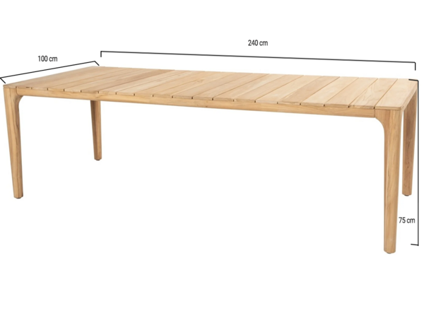 Taste 4SO Showroommodel Liam dining tuintafel 240x100xH75 cm teak Taste 4SO Taste 4SO Showroommodel Liam dining tuintafel 240x100xH75 cm teak Taste 4SO