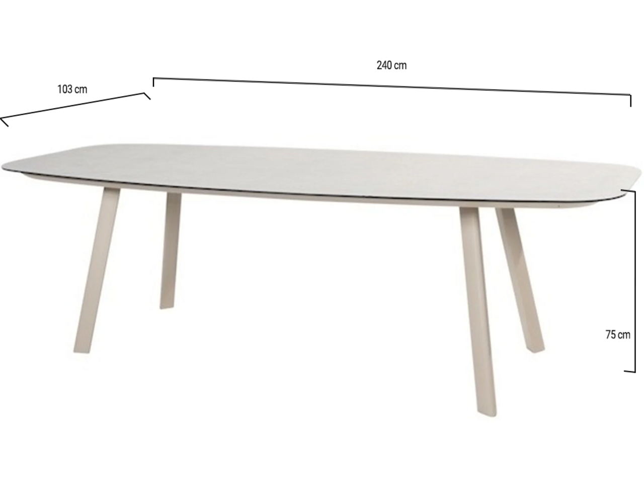 Taste 4SO Manolo dining tuintafel printed ceramic 240x103xH75 cm latte Taste 4SO Manolo dining tuintafel printed ceramic 240x103xH75 cm latte