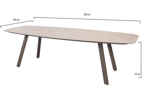 Taste 4SO Manolo dining tuintafel printed ceramic 240x103xH75 cm terre Taste 4SO