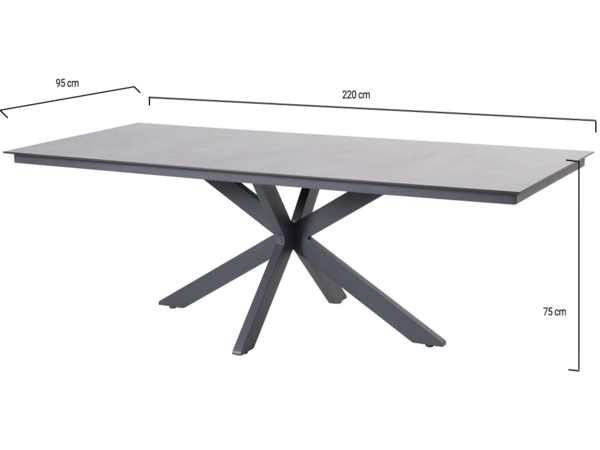 4 Seasons Outdoor Minerva dining tuintafel 220x95xH75 cm HPL blad 4 Seasons Outdoor 4 Seasons Outdoor Minerva dining tuintafel 220x95xH75 cm HPL blad 4 Seasons Outdoor