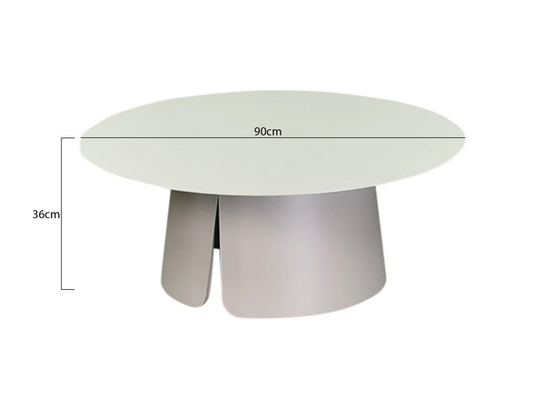 AVH-Collectie Barolo Savanna bijzettafel 90cm rond H36cm aluminium latte