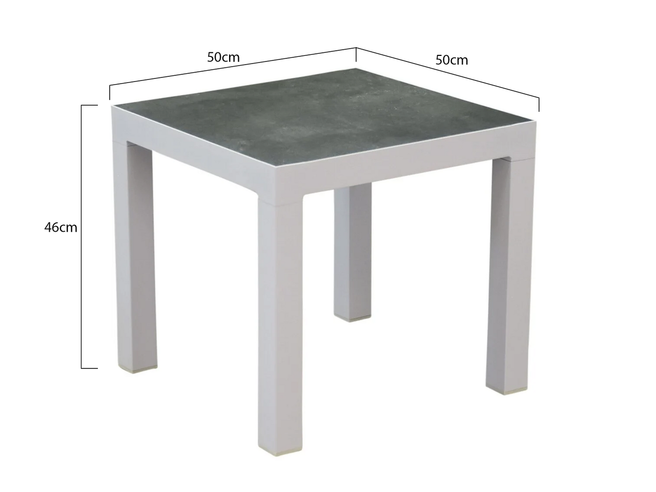 AVH-Collectie Malaga bijzettafel 50x50xH46 cm aluminium wit AVH-Collectie Malaga bijzettafel 50x50xH46 cm aluminium wit