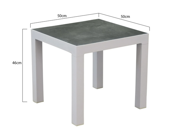 AVH-Collectie Malaga bijzettafel 50x50xH46 cm aluminium wit AVH-Collectie Malaga bijzettafel 50x50xH46 cm aluminium wit