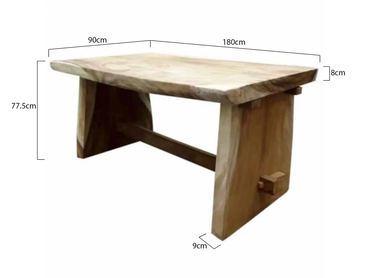 AVH-Collectie Boomstamtafel 180x90xH77,5 cm - bladdikte 8 cm AVH-Collectie Boomstamtafel 180x90xH77,5 cm - bladdikte 8 cm