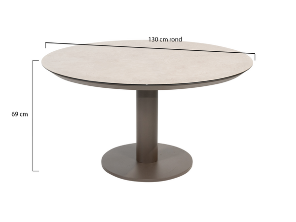 Taste 4SO Sarah low dining tuintafel 130xH69 cm printed ceramic terre Taste 4SO