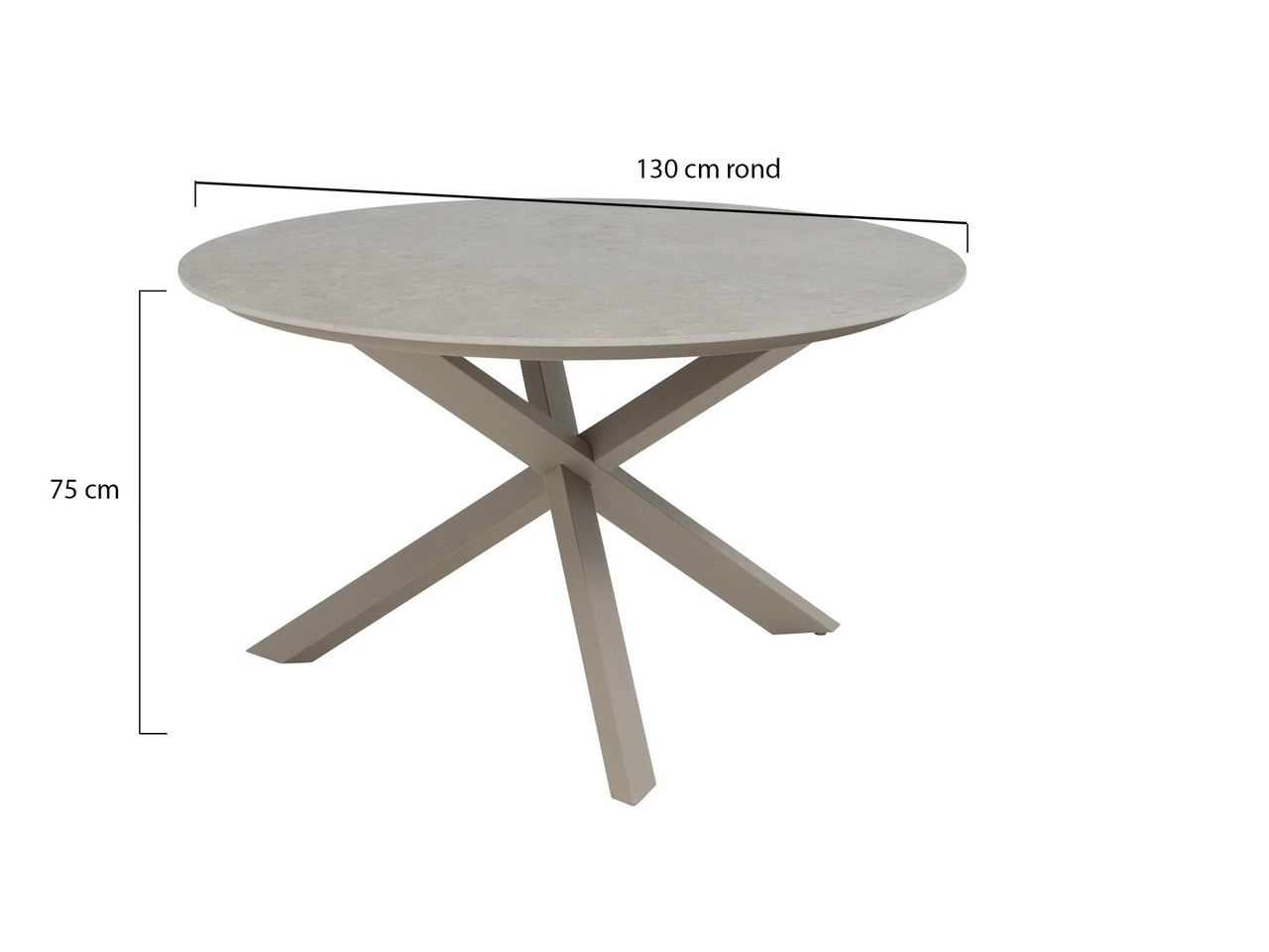 Taste 4SO Prado dining tuintafel 130xH75 cm keramiek latte Taste 4SO