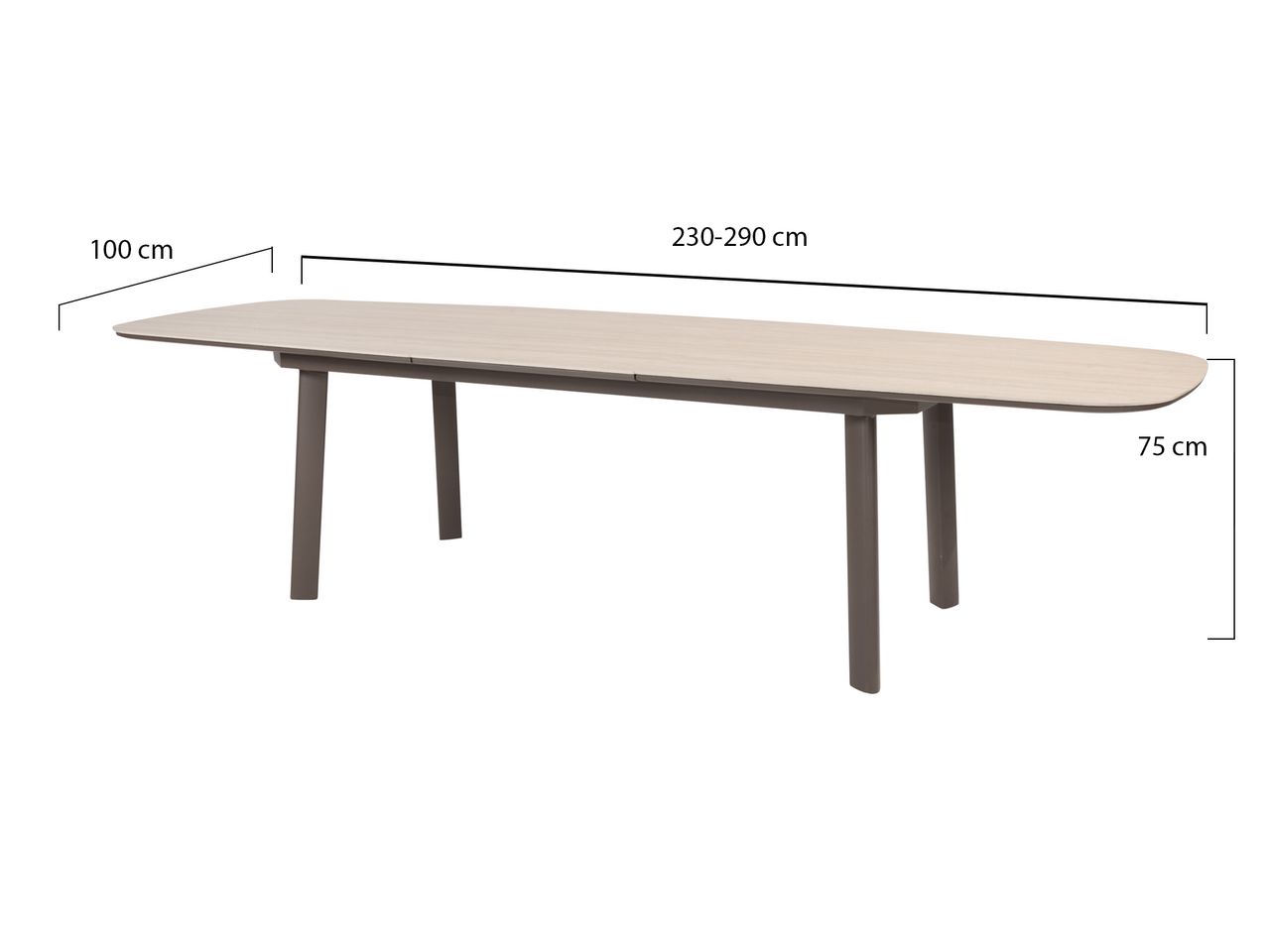 Taste 4SO Manolo uitschuifbare dining tuintafel printed ceramic 230-290x100xH75 cm terre Taste 4SO