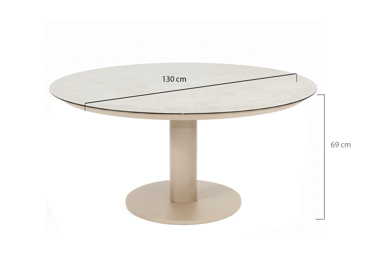 Taste 4SO Sarah low dining tuintafel 130xH69 cm printed ceramic latte Taste 4SO