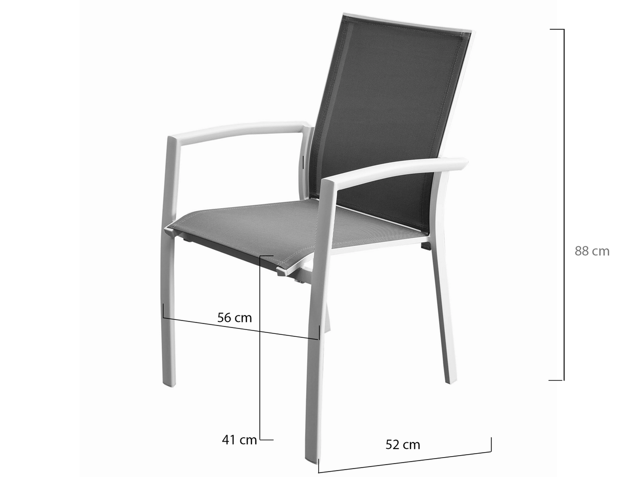 AVH-Collectie Malaga dining stapelstoel wit aluminium