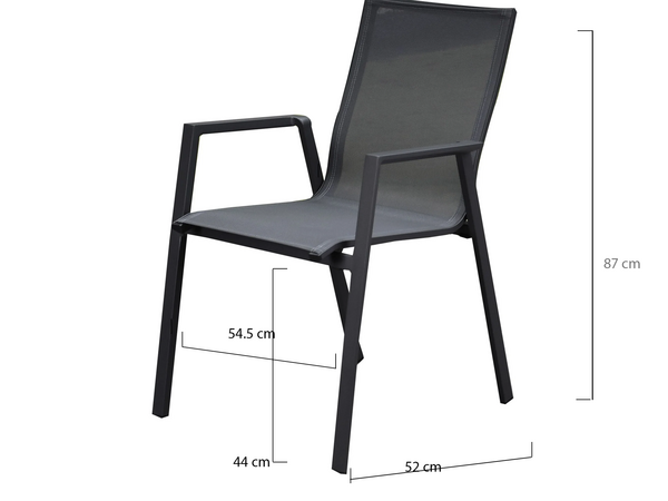 AVH-Collectie New Valley dining tuinstoel stapelbaar antraciet