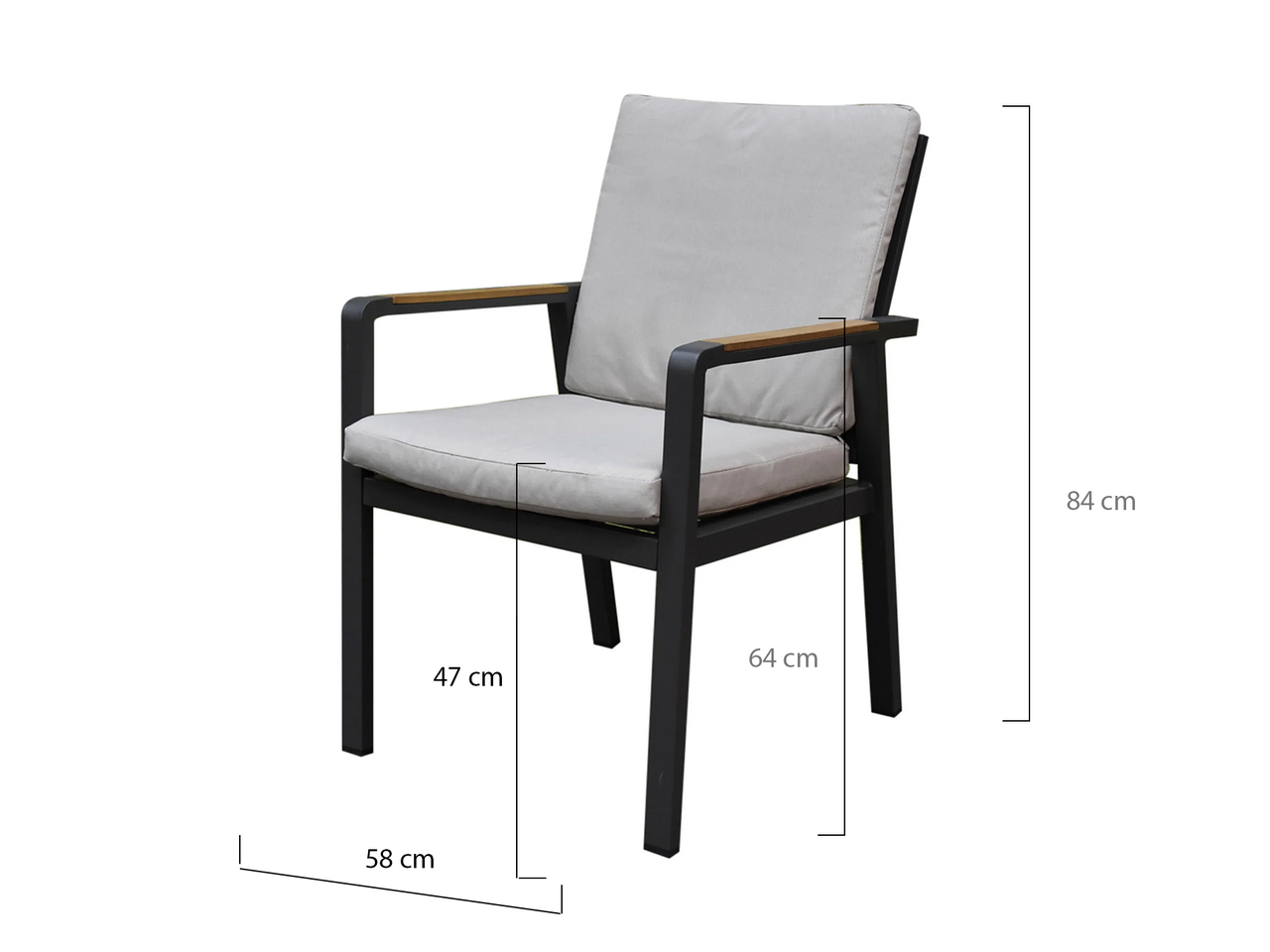 AVH-Collectie Lola dining tuinstoel aluminium antraciet