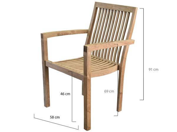 AVH-Collectie Montana dining tuinstoel teak