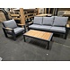 AVH-Collectie Showroommodel Ningbo stoel bank loungeset 3 delig antraciet aluminium