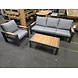 AVH-Collectie Showroommodel Ningbo stoel bank loungeset 3 delig antraciet aluminium