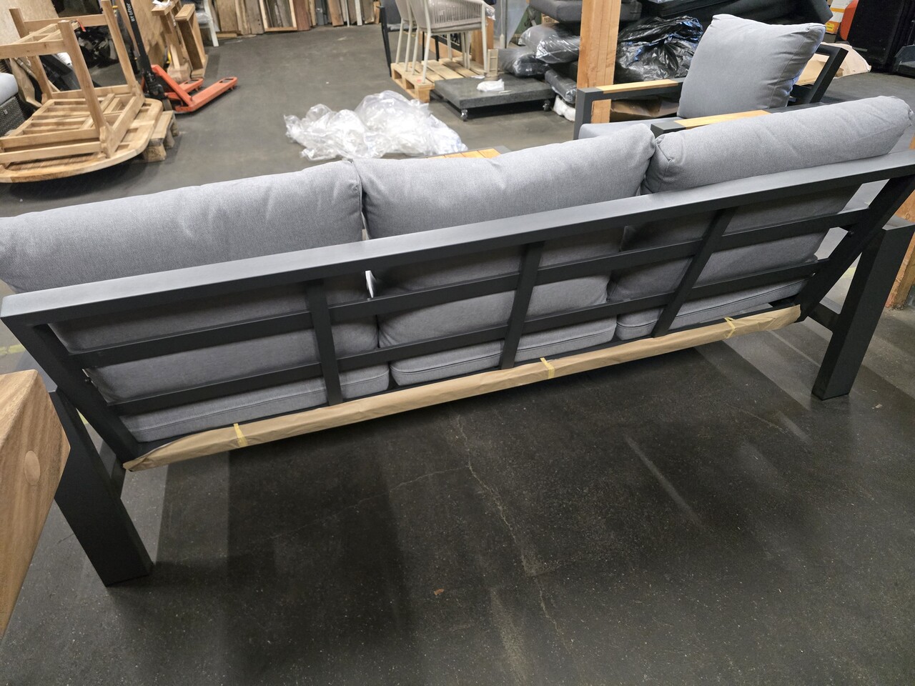 AVH-Collectie Showroommodel Ningbo stoel bank loungeset 3 delig antraciet aluminium