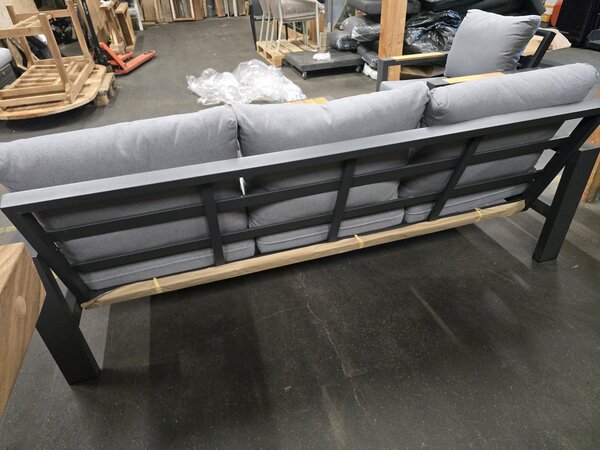 AVH-Collectie Showroommodel Ningbo stoel bank loungeset 3 delig antraciet aluminium