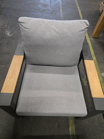 AVH-Collectie Showroommodel Ningbo stoel bank loungeset 3 delig antraciet aluminium