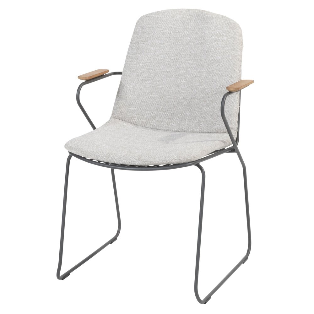 4 Seasons Outdoor Showroommodel Veneto dining tuinstoel stapelbaar rvs antraciet 4 Seasons Outdoor set van 6