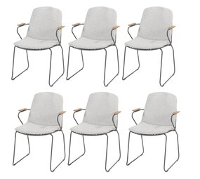 4 Seasons Outdoor Showroommodel Veneto dining tuinstoel stapelbaar rvs antraciet 4 Seasons Outdoor set van 6