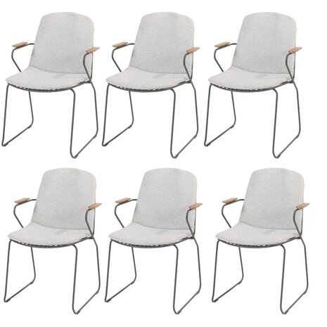 4 Seasons Outdoor Showroommodel Veneto dining tuinstoel stapelbaar rvs antraciet 4 Seasons Outdoor set van 6