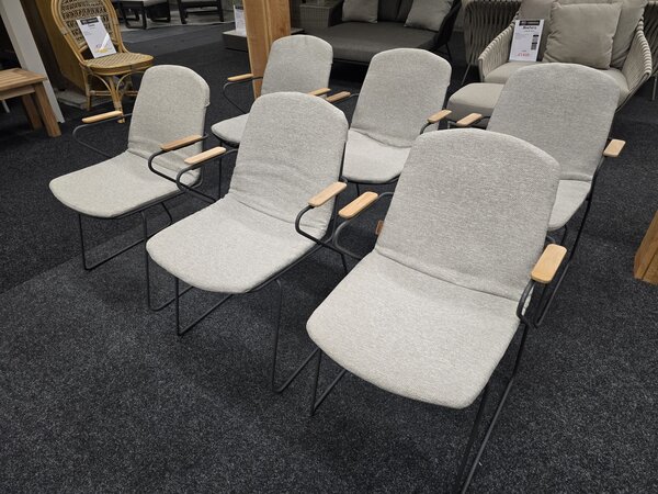 4 Seasons Outdoor Showroommodel Veneto dining tuinstoel stapelbaar rvs antraciet 4 Seasons Outdoor set van 6