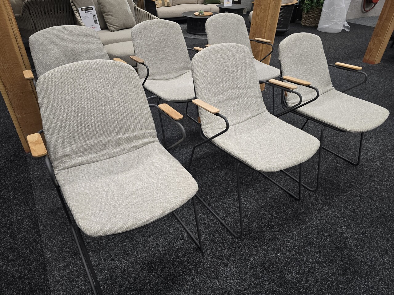 4 Seasons Outdoor Showroommodel Veneto dining tuinstoel stapelbaar rvs antraciet 4 Seasons Outdoor set van 6