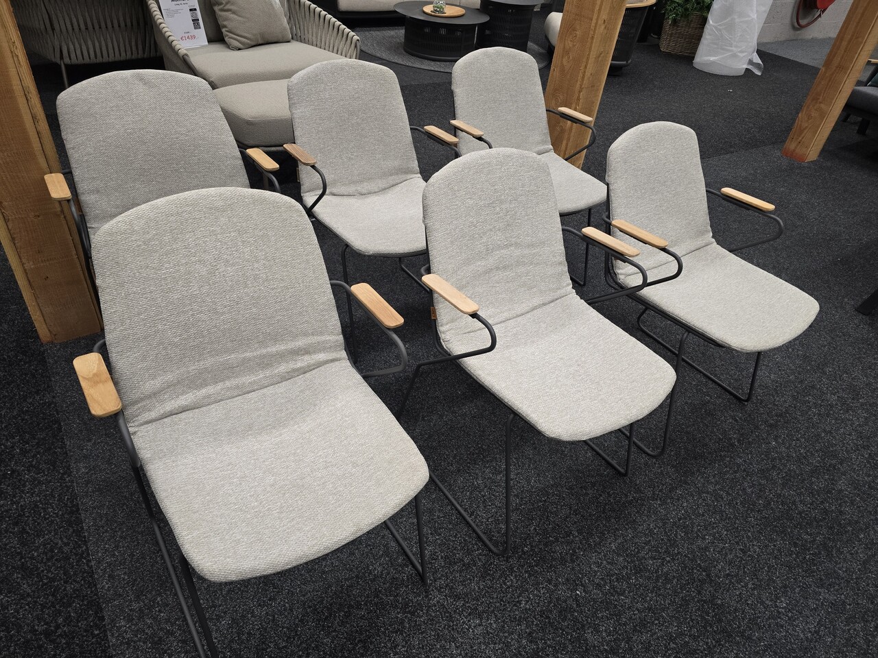 4 Seasons Outdoor Showroommodel Veneto dining tuinstoel stapelbaar rvs antraciet 4 Seasons Outdoor set van 6