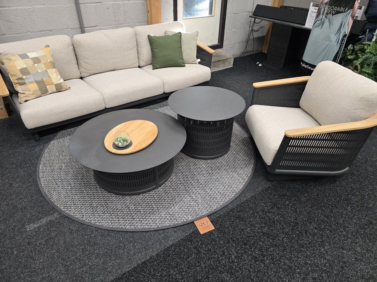 AVH-Collectie Showroommodel Lattice stoel bank loungeset 4 delig aluminium antraciet AVH-Collectie Showroommodel Lattice stoel bank loungeset 4 delig aluminium antraciet