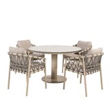 4 Seasons Outdoor Sarah Piacenza dining tuinset 120xH75 cm 5 delig keramiek latte Taste 4SO