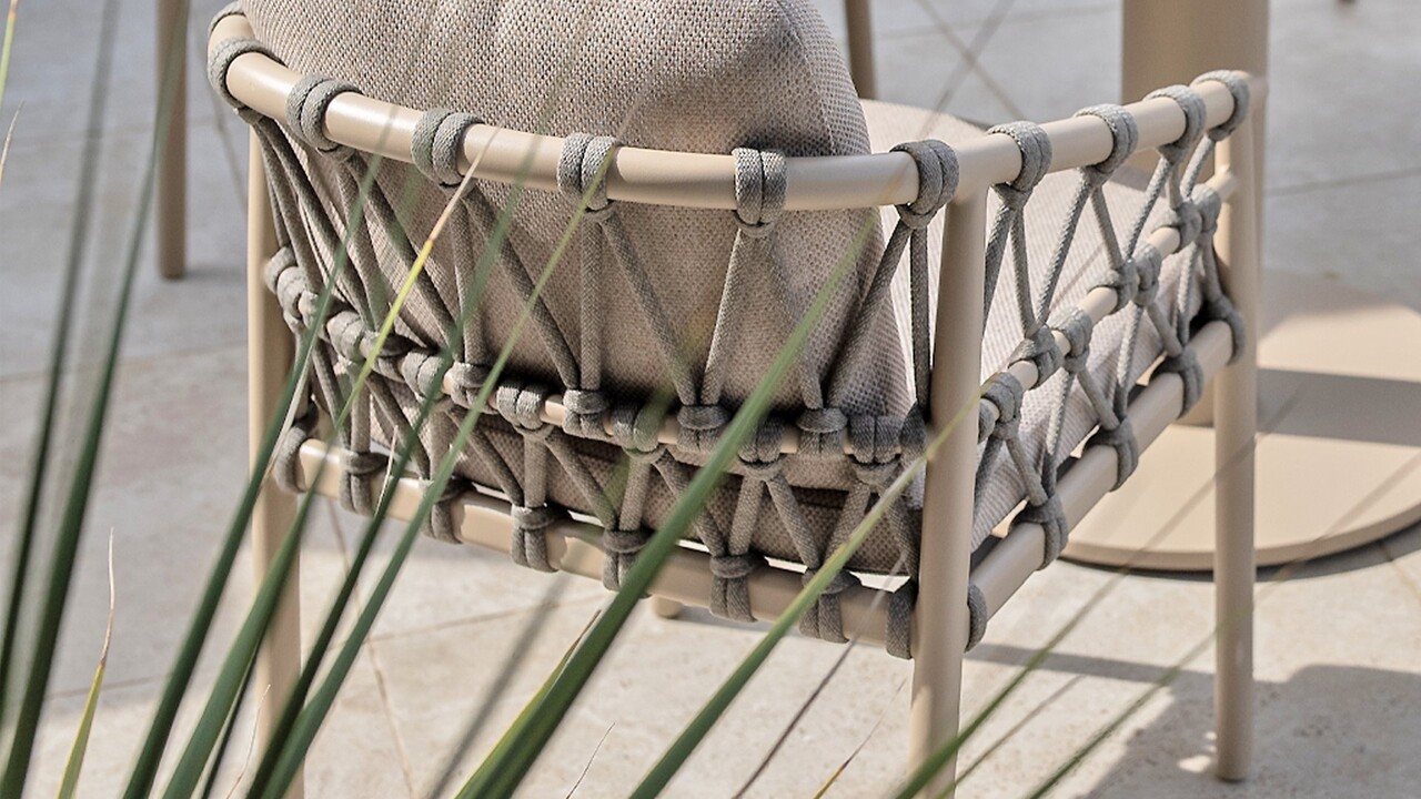 4 Seasons Outdoor Manolo Piacenza dining tuinset 180x95xH75 cm 5 delig keramiek latte Taste 4SO