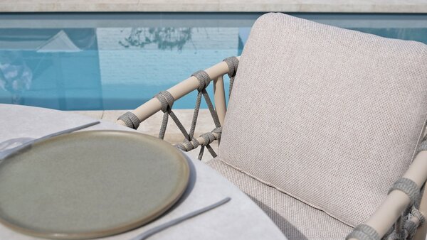 4 Seasons Outdoor Manolo Piacenza dining tuinset 180x95xH75 cm 5 delig keramiek latte Taste 4SO