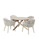 4 Seasons Outdoor Prado Eva dining tuinset 130xH75 cm rond 5 delig keramiek latte Taste 4SO