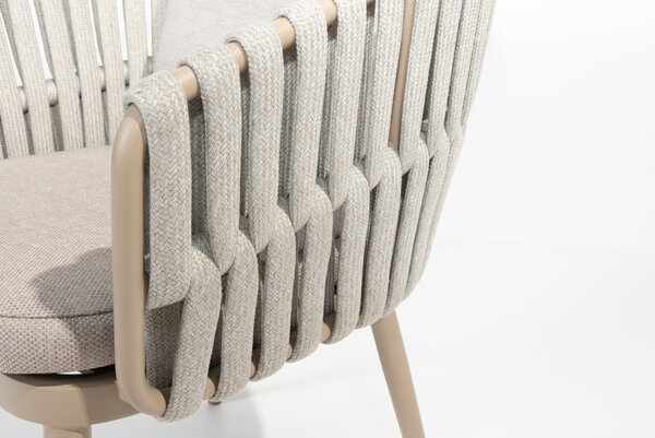 4 Seasons Outdoor Prado Eva dining tuinset 130xH75 cm rond 5 delig keramiek latte Taste 4SO