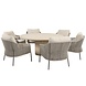 4 Seasons Outdoor Hampton Florence low dining tuinset 160xH69 cm rond 7 delig mortex terre Taste 4SO