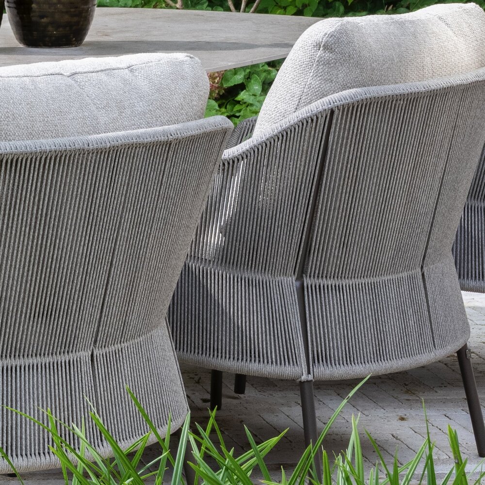 4 Seasons Outdoor Hampton Florence low dining tuinset 160xH69 cm rond 7 delig mortex terre Taste 4SO