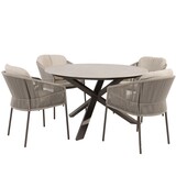 4 Seasons Outdoor Prado Florence dining tuinset 130xH75 cm rond 5 delig keramiek terre Taste 4SO