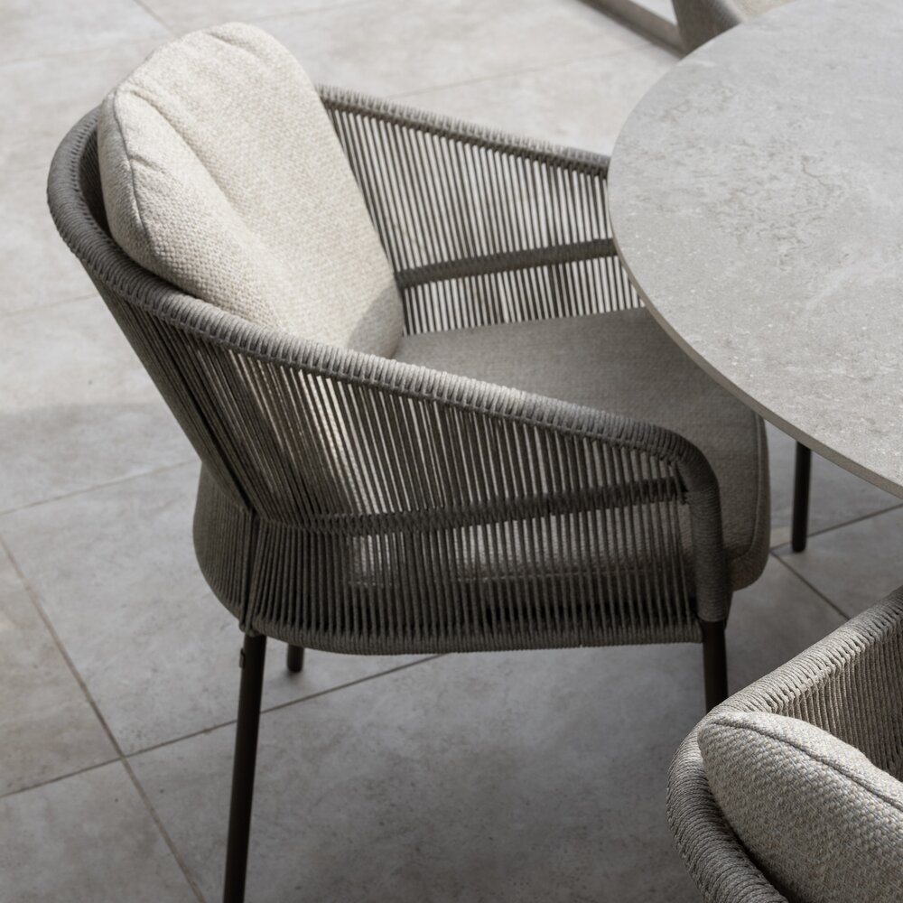 4 Seasons Outdoor Prado Florence dining tuinset 130xH75 cm rond 5 delig keramiek terre Taste 4SO