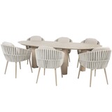 4 Seasons Outdoor Estate Eva dining tuinset 240x105xH75 cm 7 delig keramiek latte Taste 4SO