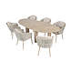 4 Seasons Outdoor Estate Eva dining tuinset 240x105xH75 cm 7 delig keramiek latte Taste 4SO