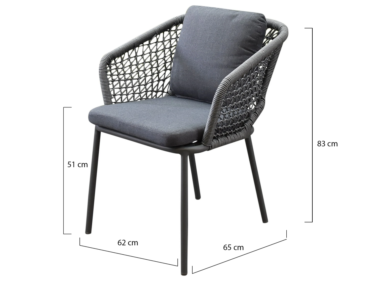 AVH-Collectie Eagle dining tuinstoel grijs wicker rope