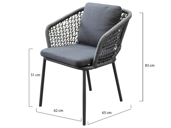 AVH-Collectie Eagle dining tuinstoel grijs wicker rope