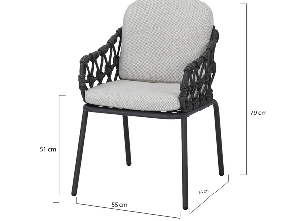 AVH-Collectie Matera dining tuinstoel antraciet rope