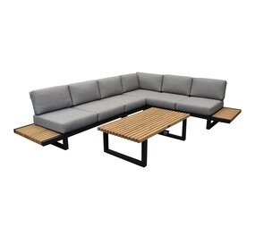 AVH-Collectie Showroommodel Ravenna platform hoek loungeset 5 delig antraciet aluminium AVH-Collectie Showroommodel Ravenna platform hoek loungeset 5 delig antraciet aluminium