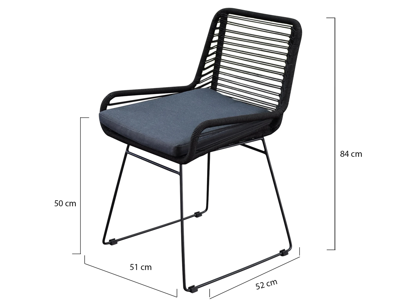 AVH-Collectie Zenia dining tuinstoel rope zwart