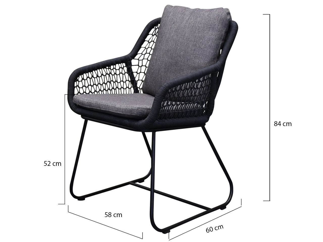 AVH-Collectie Savona dining tuinstoel rope antraciet